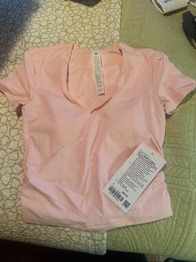 lululemon athletica Ribbed V-Neck Tee in Light Pink